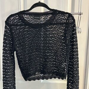 Elegant Black Lace Crop Top